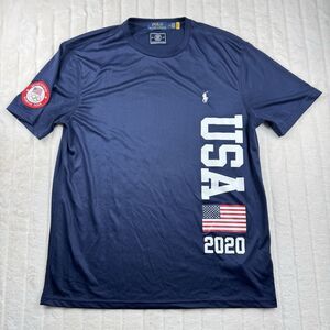 Polo Ralph Lauren USA Olympic Team 2020 Performance T-Shirt Men M AOP Embroidery
